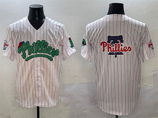 Philadelphia Phillies Team Big Logo White Phanatic Limited Stitched Baseball Jersey - Main View