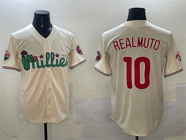 Philadelphia Phillies #10 J.T. Realmuto Cream Phanatic Limited Stitched Baseball Jersey - Main View