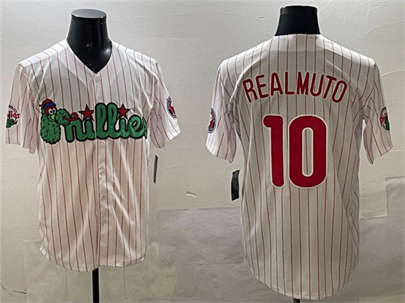 Philadelphia Phillies #10 J.T. Realmuto White Phanatic Cool Base Stitched Baseball Jersey - Main View