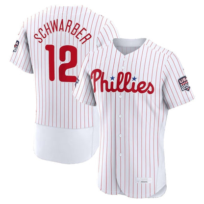 Philadelphia Phillies #12 Kyle Schwarber 2026 All-Star Game White Authentic Baseball Jersey - Main View