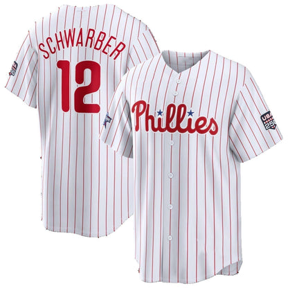 Philadelphia Phillies #12 Kyle Schwarber 2026 All-Star Game White Replica Baseball Jersey - Main View