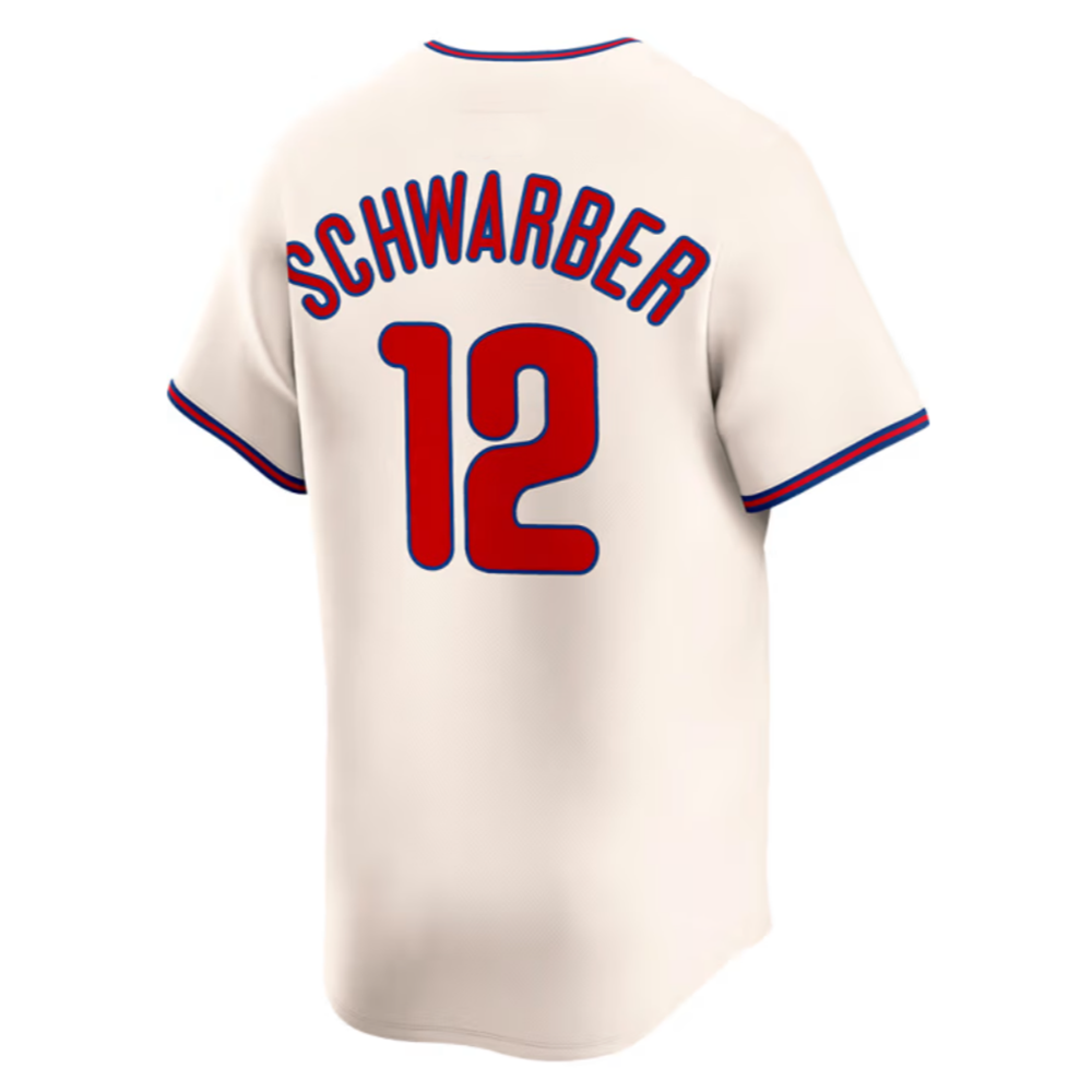 Philadelphia Phillies #12 Kyle Schwarber Cream Limited Baseball Jersey - Main View