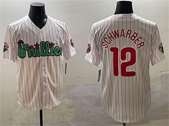 Philadelphia Phillies #12 Kyle Schwarber White Phanatic Cool Base Stitched Baseball Jersey - Main View