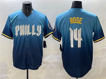 Philadelphia Phillies #14 Pete Rose Blue 2024 City Connect Limited Stitched Baseball Jersey - Main View