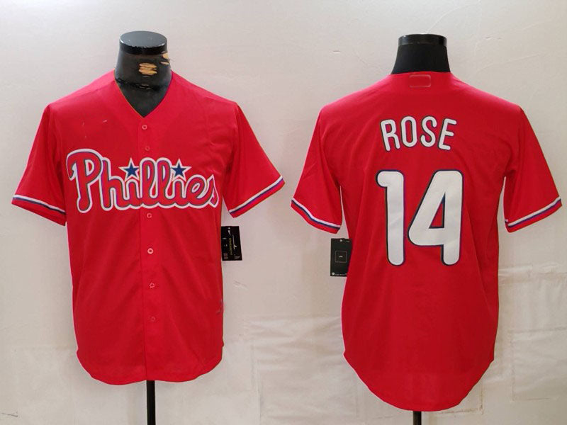 Philadelphia Phillies #14 Pete Rose Red Cool Base Stitched Baseball Jersey - Main View