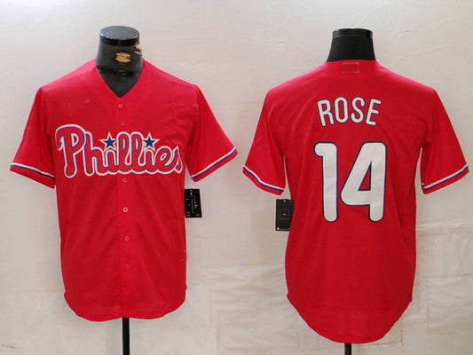 Philadelphia Phillies #14 Pete Rose Red Cool Base Stitched Baseball Jersey - Main View