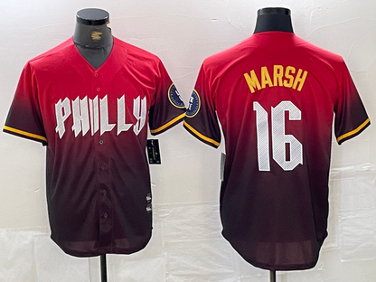 Philadelphia Phillies #16 Brandon Marsh Red 2024 City Cool Base Baseball Jersey - Main View