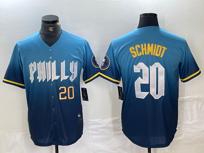 Philadelphia Phillies #20 Mike Schmidt Blue 2024 City Cool Base Baseball Jersey - Main View