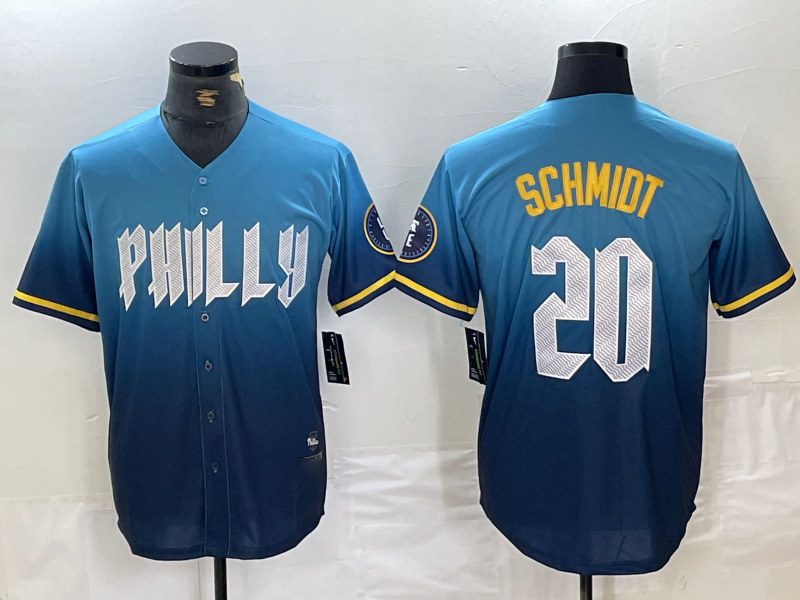 Philadelphia Phillies #20 Mike Schmidt Blue 2024 City Cool Base Baseball Jersey - Main View