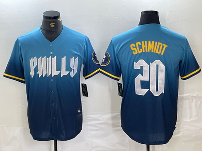 Philadelphia Phillies #20 Mike Schmidt Blue 2024 City Cool Base Baseball Jersey - Main View