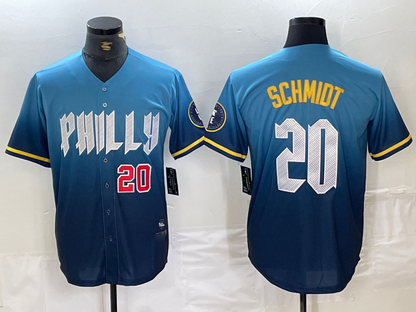 Philadelphia Phillies #20 Mike Schmidt Blue 2024 City Cool Base Baseball Jersey - Main View