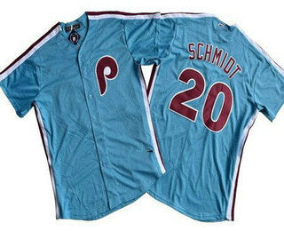 Philadelphia Phillies #20 Mike Schmidt Light Blue Cool Base Baseball Jerseys - Main View