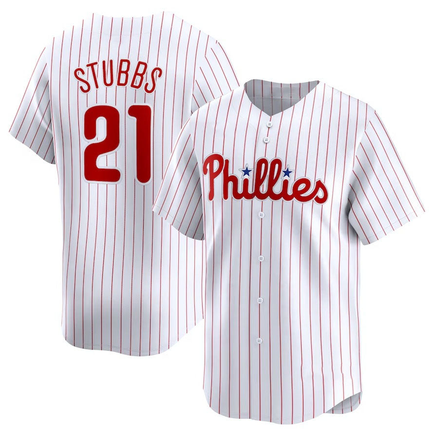 Philadelphia Phillies #21 Garrett Stubbs Home Limited Player Jersey - White Stitched Baseball Jersey - Main View