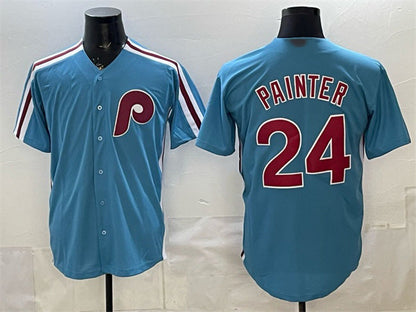Philadelphia Phillies #24 Andrew Painter Blue Cool Base Stitched Baseball Jersey - Main View