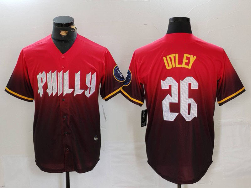 Philadelphia Phillies #26 Chase Utley Red 2024 City Connect Limited Stitched Baseball Jersey - Main View