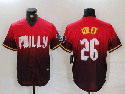 Philadelphia Phillies #26 Chase Utley Red 2024 City Connect Limited Stitched Baseball Jersey - Main View