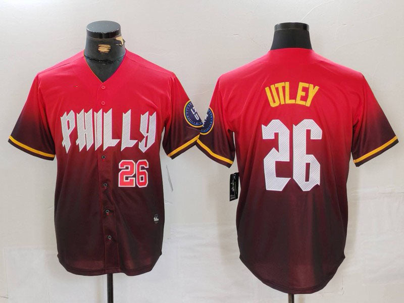 Philadelphia Phillies #26 Chase Utley Red 2024 City Connect Limited Stitched Baseball Jersey - Main View