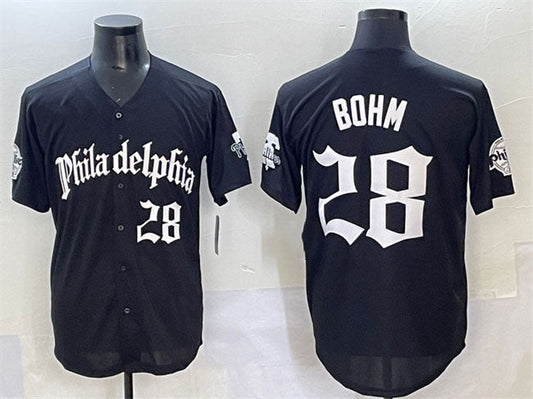 Philadelphia Phillies #28 Alec Bohm Black Gothic Vapor Limited Stitched Baseball Jersey - Main View
