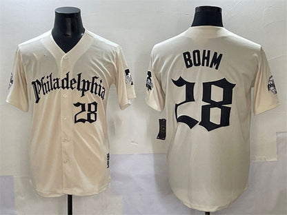 Philadelphia Phillies #28 Alec Bohm Cream Gothic Vapor Limited Stitched Baseball Jersey - Main View