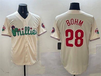 Philadelphia Phillies #28 Alec Bohm Cream Phanatic Limited Stitched Baseball Jerseys - Main View