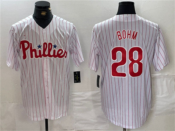 Philadelphia Phillies #28 Alec Bohm White Cool Base Stitched Baseball Jerseys - Main View