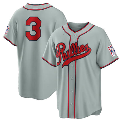 Philadelphia Phillies #3 Bryce Harper Gray 2026 Field of Dreams Stadium Baseball Jersey - Main View