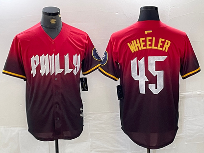 Philadelphia Phillies #45 Zack Wheeler Red 2024 City Cool Base Baseball Jersey - Main View