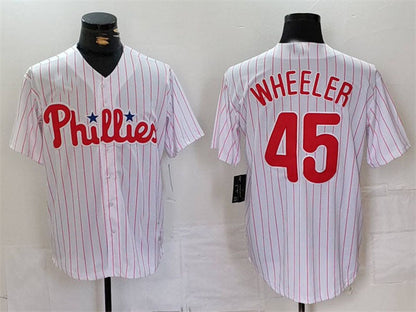 Philadelphia Phillies #45 Zack Wheeler White Cool Base Stitched Baseball Jersey - Main View