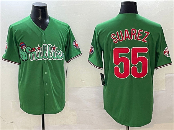 Philadelphia Phillies #55 Ranger Suárez Green Phanatic Limited Stitched Baseball Jersey - Main View