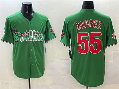 Philadelphia Phillies #55 Ranger Suárez Green Phanatic Limited Stitched Baseball Jersey - Main View