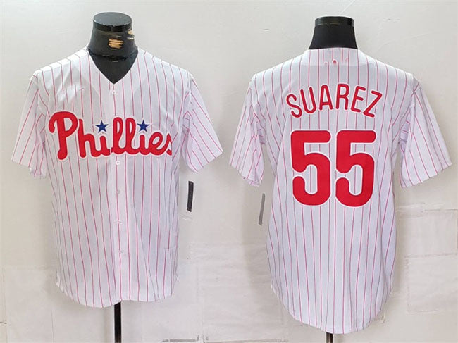 Philadelphia Phillies #55 Ranger Suárez White Cool Base Stitched Baseball Jersey - Main View