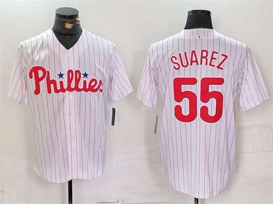Philadelphia Phillies #55 Ranger Suárez White Cool Base Stitched Baseball Jersey - Main View