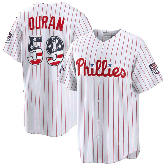 Philadelphia Phillies #59 Jhoan Duran 2026 All-Star Edition Stars & Stripes White Stadium Baseball Jersey - Main View