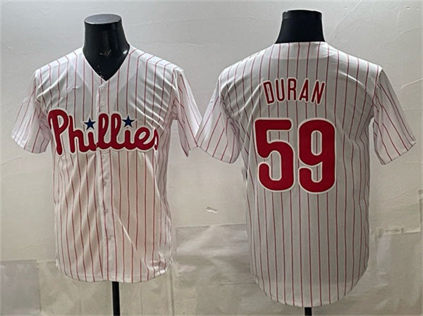 Philadelphia Phillies #59 Jhoan Durán White Cool Base Stitched Baseball Jersey - Main View