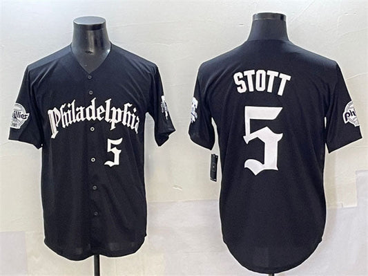 Philadelphia Phillies #5 Bryson Stott Black Gothic Vapor Limited Stitched Baseball Jersey - Main View