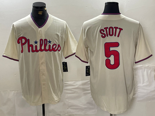 Philadelphia Phillies #5 Bryson Stott Cream Cool Base Baseball Jersey - Main View