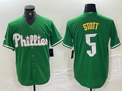 Philadelphia Phillies #5 Bryson Stott Green 2024 City Connect Stitched Baseball Jerseys - Main View