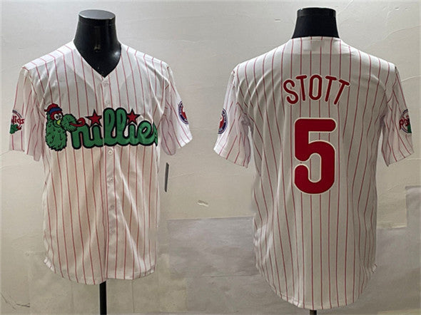 Philadelphia Phillies #5 Bryson Stott White Phanatic Cool Base Stitched Baseball Jersey - Main View