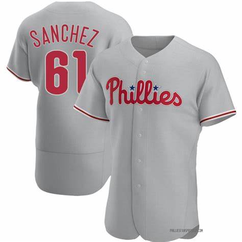 Philadelphia Phillies #61 Cristopher Sanchez Grey Flex Base Stitched Baseball Jersey - Main View