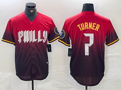 Philadelphia Phillies #7 Trea Turner Red 2024 City Cool Base Baseball Jersey - Main View