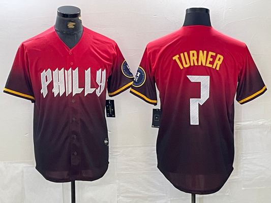 Philadelphia Phillies #7 Trea Turner Red 2024 City Cool Base Baseball Jersey - Main View