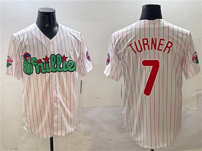 Philadelphia Phillies #7 Trea Turner White Phanatic Cool Base Stitched Baseball Jersey - Main View