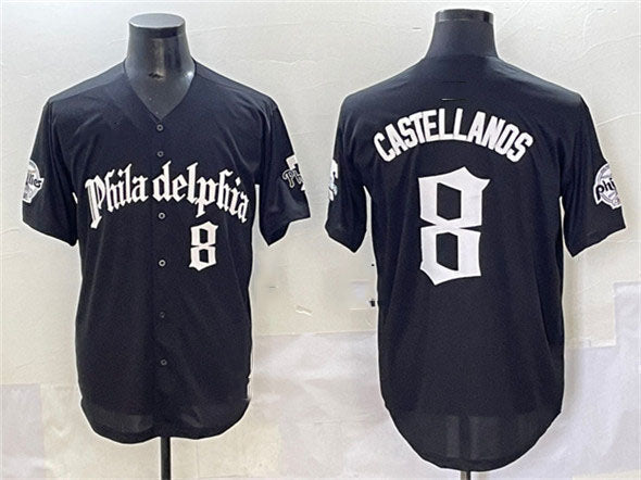 Philadelphia Phillies #8 Nick Castellanos Black Gothic Vapor Limited Stitched Baseball Jersey - Main View