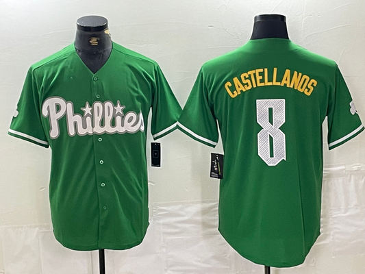 Philadelphia Phillies #8 Nick Castellanos Green 2024 City Connect Stitched Baseball Jerseys - Main View