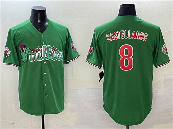 Philadelphia Phillies #8 Nick Castellanos Green Phanatic Limited Stitched Baseball Jersey - Main View