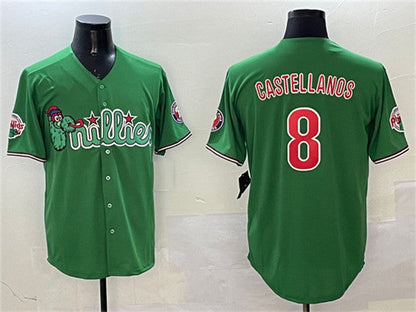 Philadelphia Phillies #8 Nick Castellanos Green Phanatic Limited Stitched Baseball Jersey - Main View