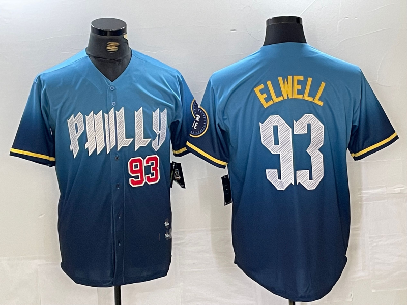 Philadelphia Phillies #93 Jason Elwell Blue 2024 City Connect Limited Stitched Baseball Jerseys - Main View