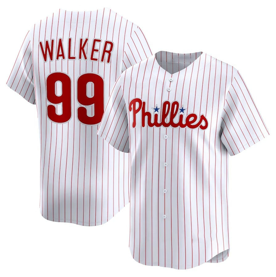 Philadelphia Phillies #99 Taijuan Walker Home Limited Player Jersey - White Stitched Baseball Jersey - Main View