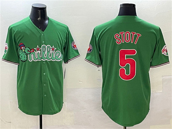 Philadelphia Phillies #5 Bryson Stott Green Phanatic Limited Stitched Baseball Jersey - Main View