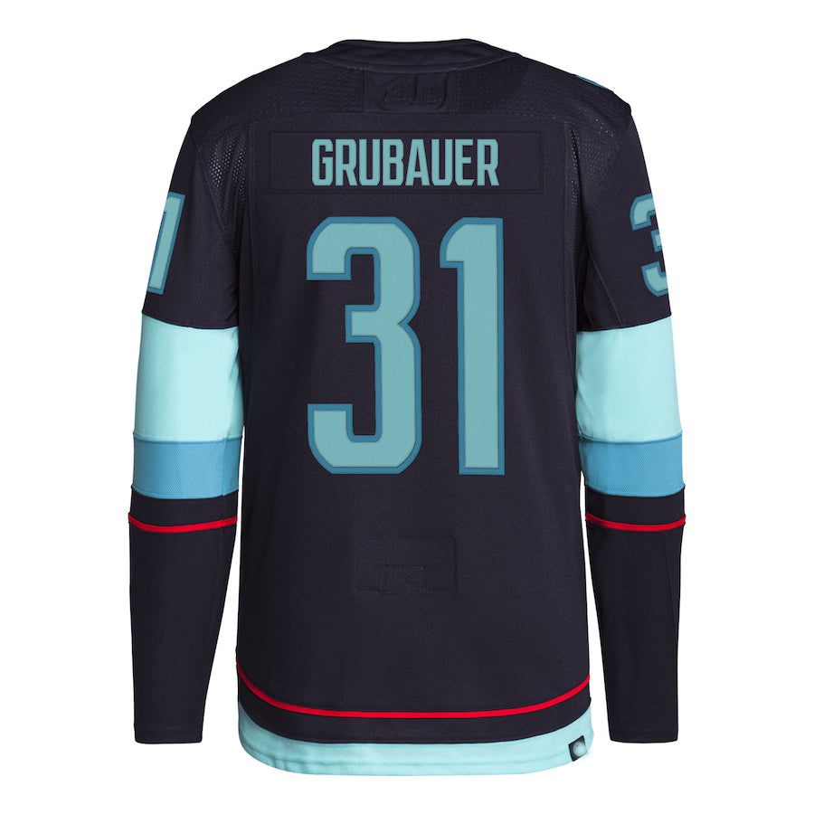 S.Kraken #31 Philipp Grubauer Primegreen Authentic Pro Home Player Jersey Blue Stitched American Hockey Jerseys - Main View